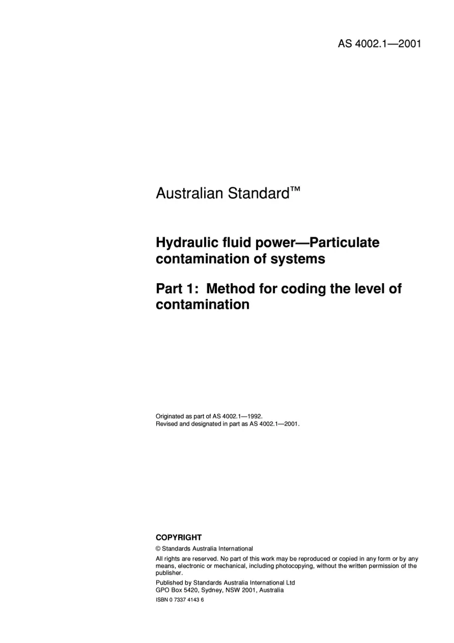 AS 4002.1-2001 AS 4002.1-2001 pdf
