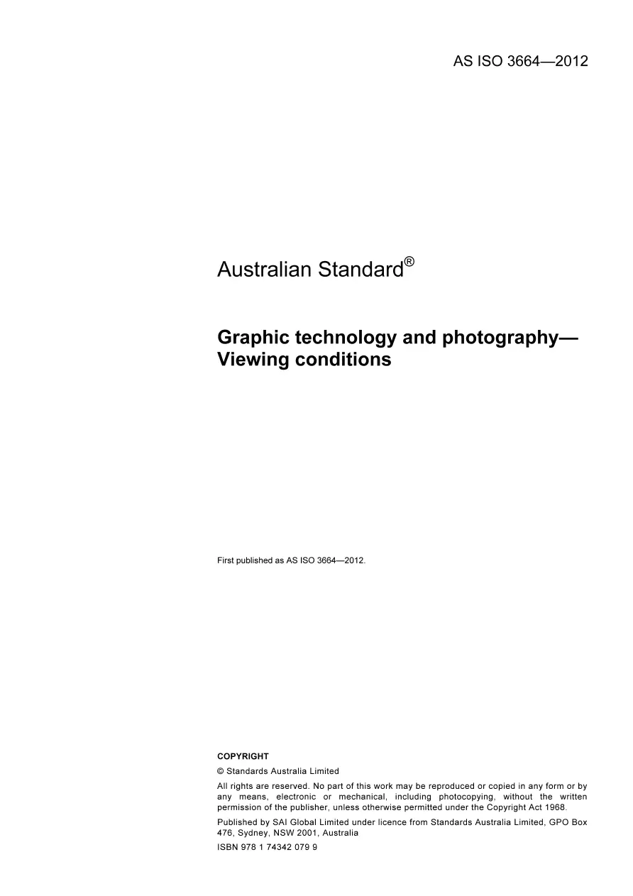 AS ISO 3664-2012 AS ISO 3664-2012 pdf