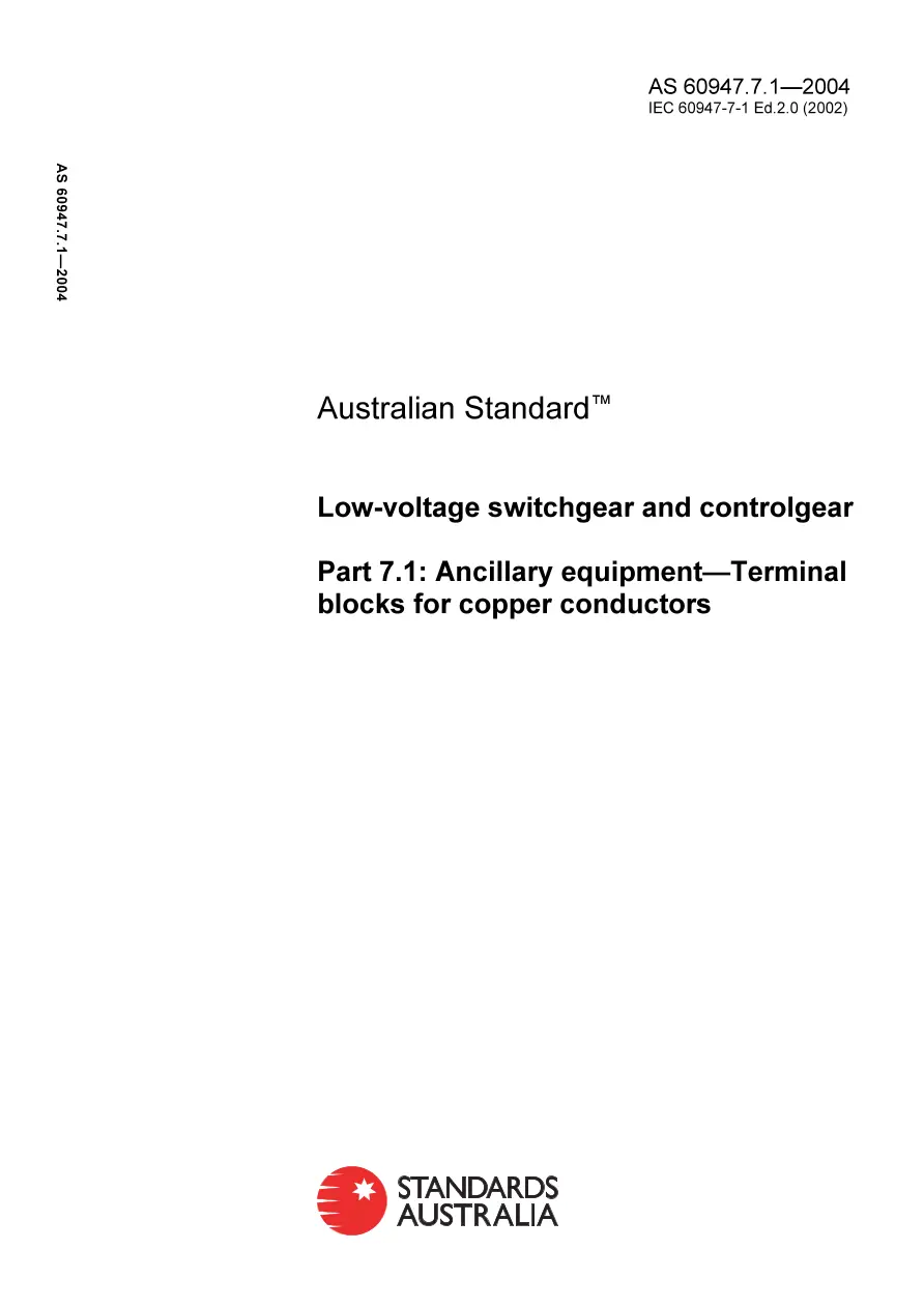 AS 60947.7.1-2004 AS 60947.7.1-2004 pdf