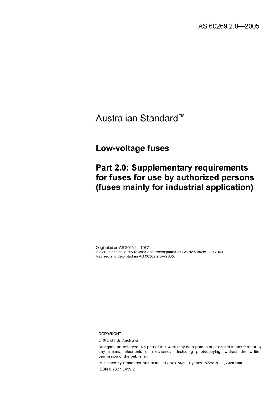 AS 60269.2.0-2005 AS 60269.2.0-2005 pdf
