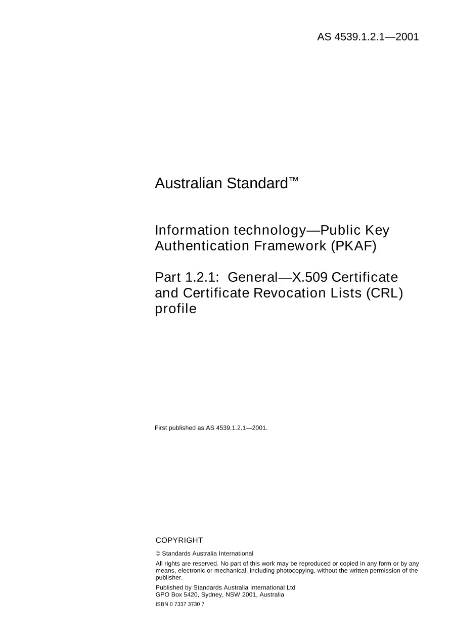 AS 4539.1.2.1-2001 AS 4539.1.2.1-2001 pdf