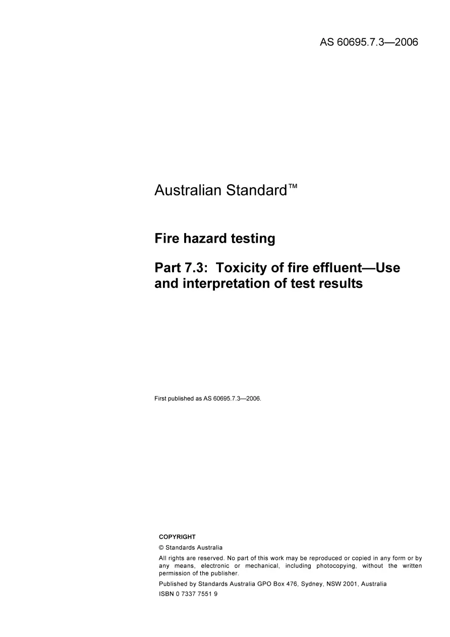 AS 60695.7.3-2006 pdf