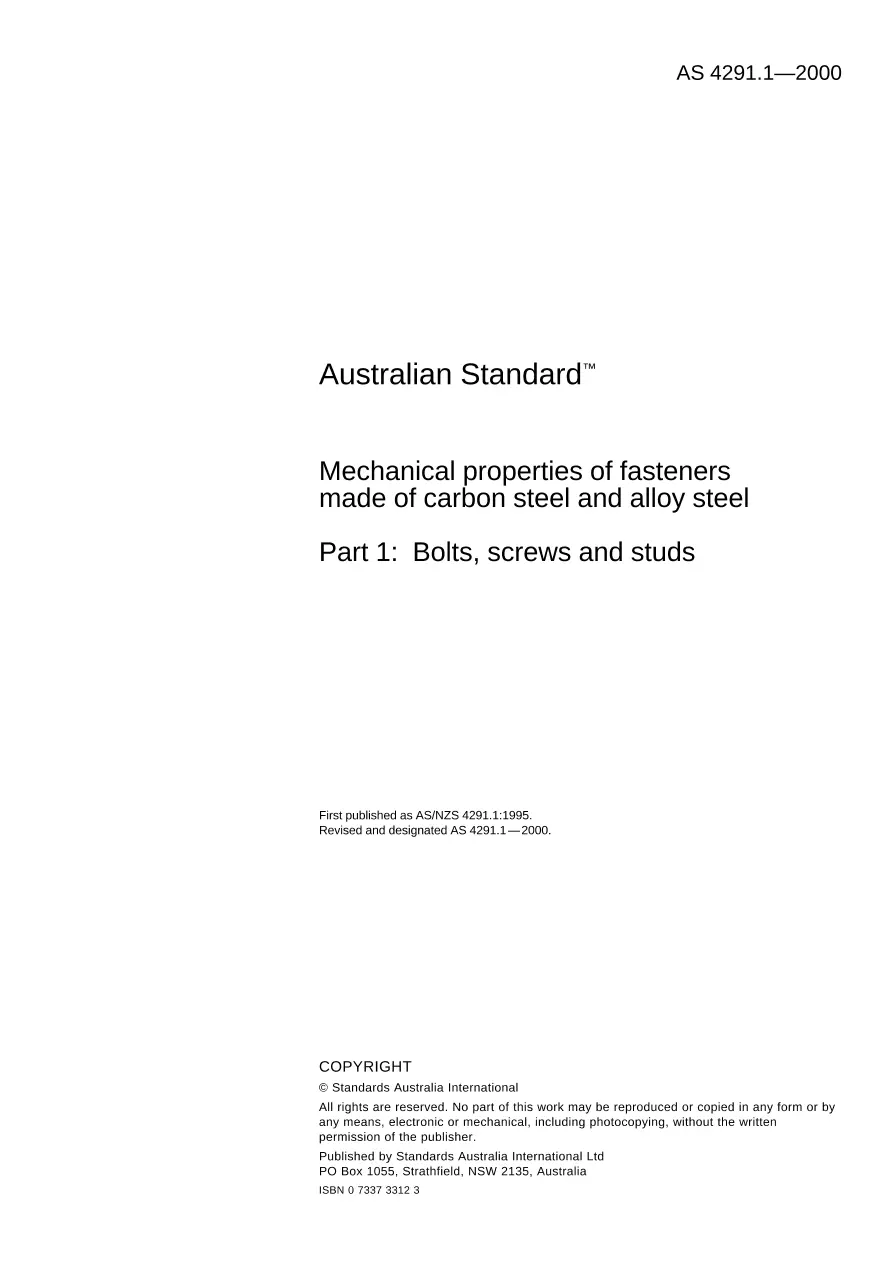 AS 4291.1-2000 AS 4291.1-2000 pdf