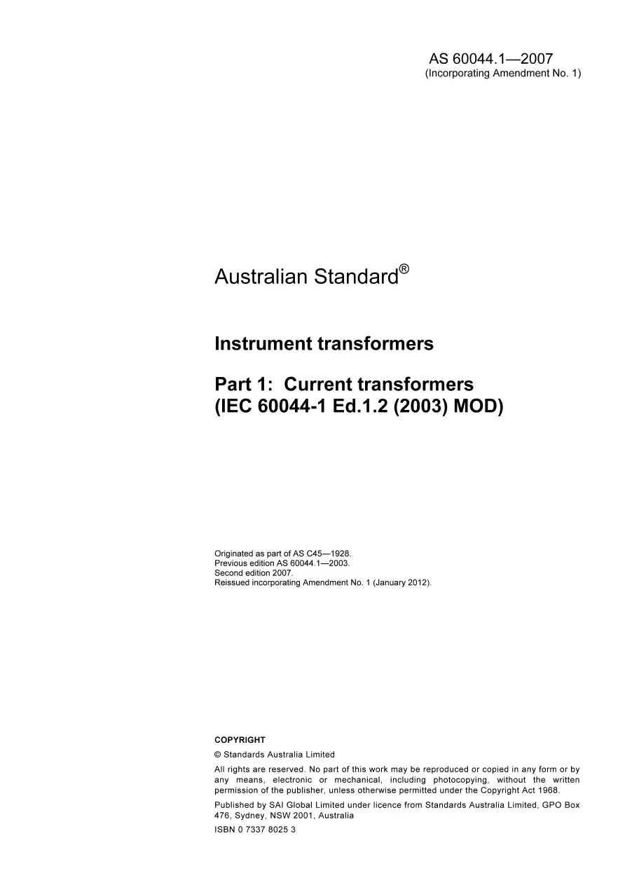 AS 60044.1-2007 AS 60044.1-2007 pdf
