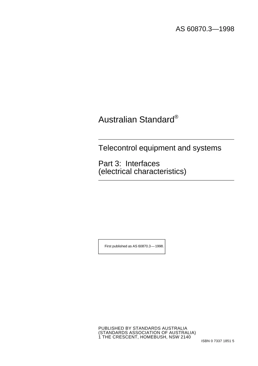 AS 60870.3-1998 AS 60870.3-1998 pdf