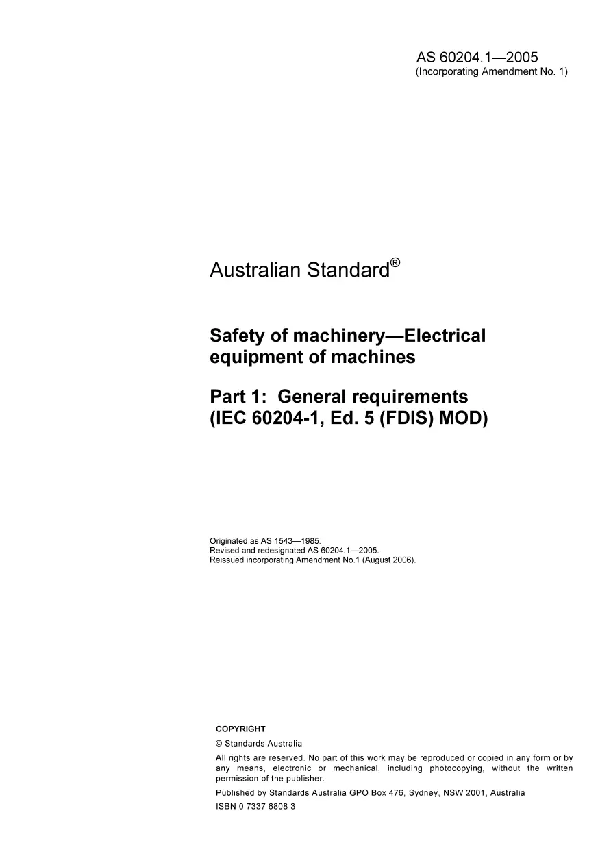 AS 60204.1-2005 AS 60204.1-2005 pdf