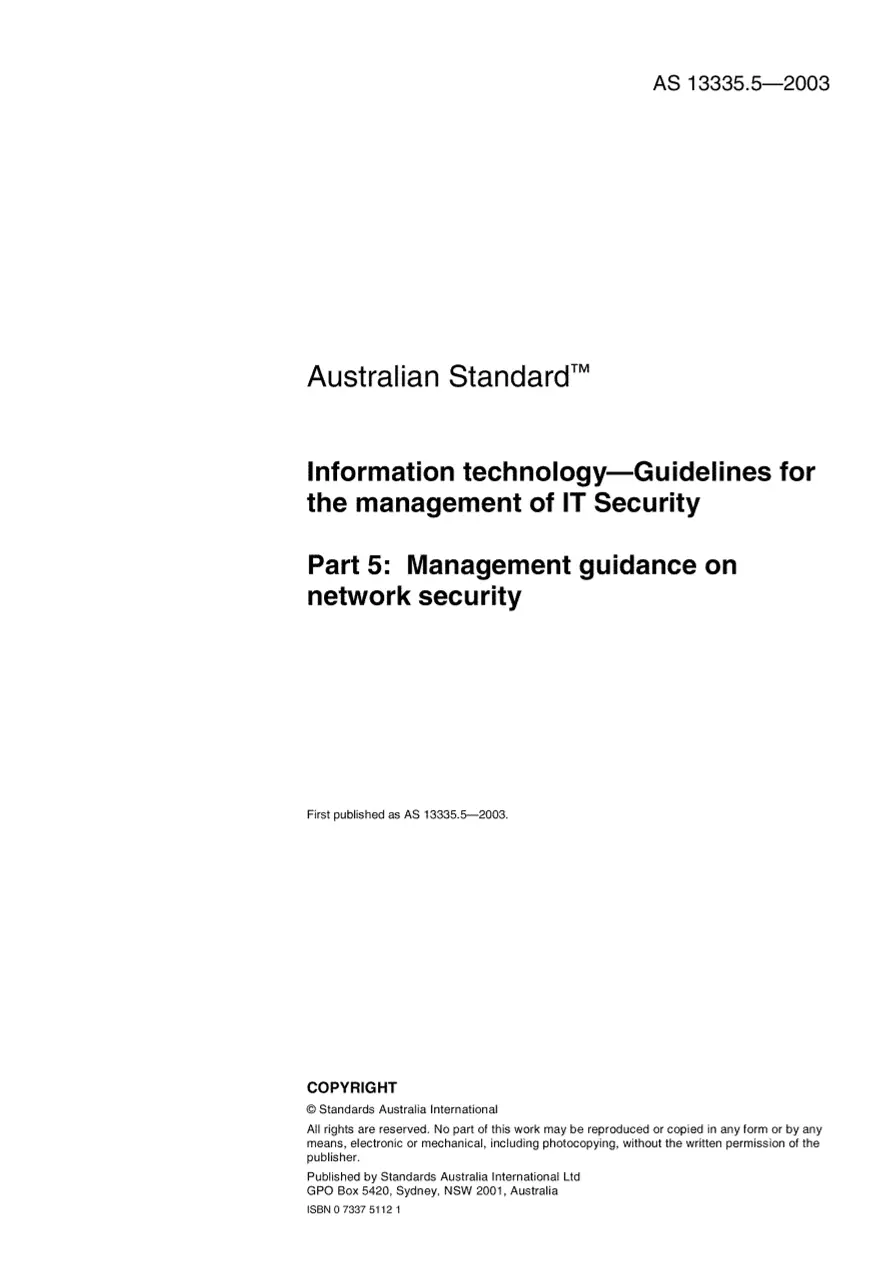 AS 13335.5-2003 pdf