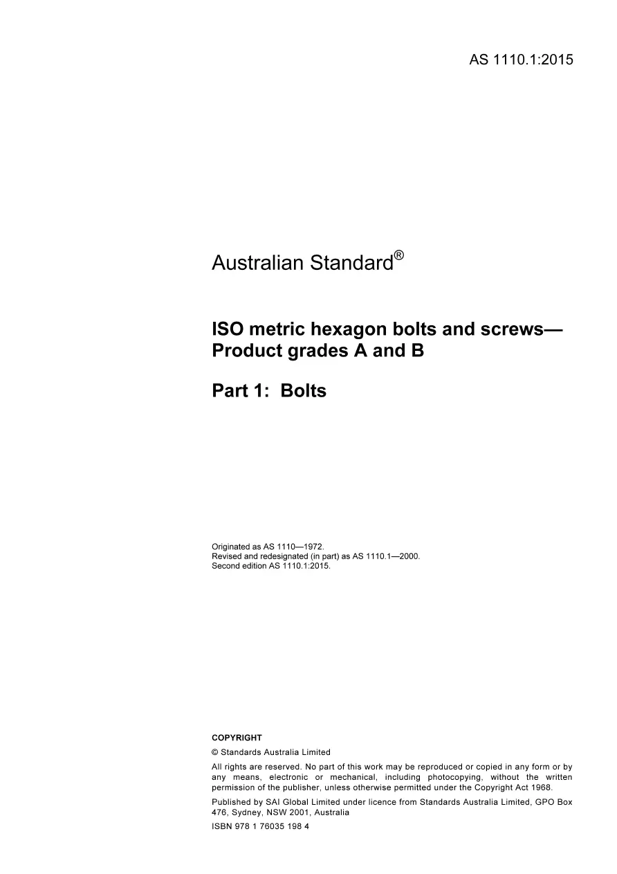AS 1110.1:2015 pdf