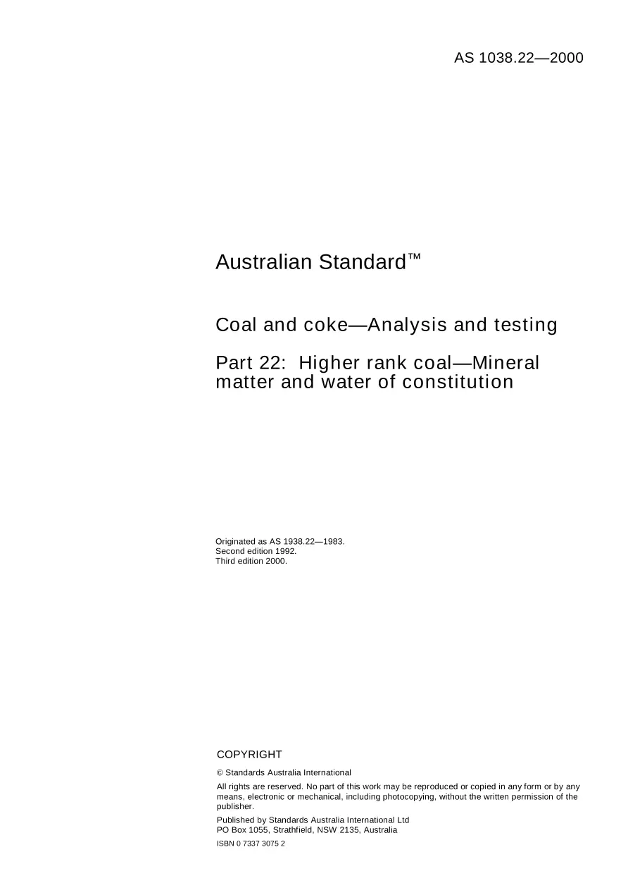 AS 1038.22-2000 AS 1038.22-2000 pdf