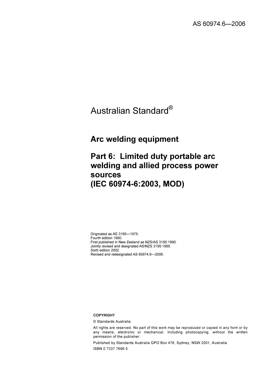 AS 60974.6-2006 AS 60974.6-2006 pdf