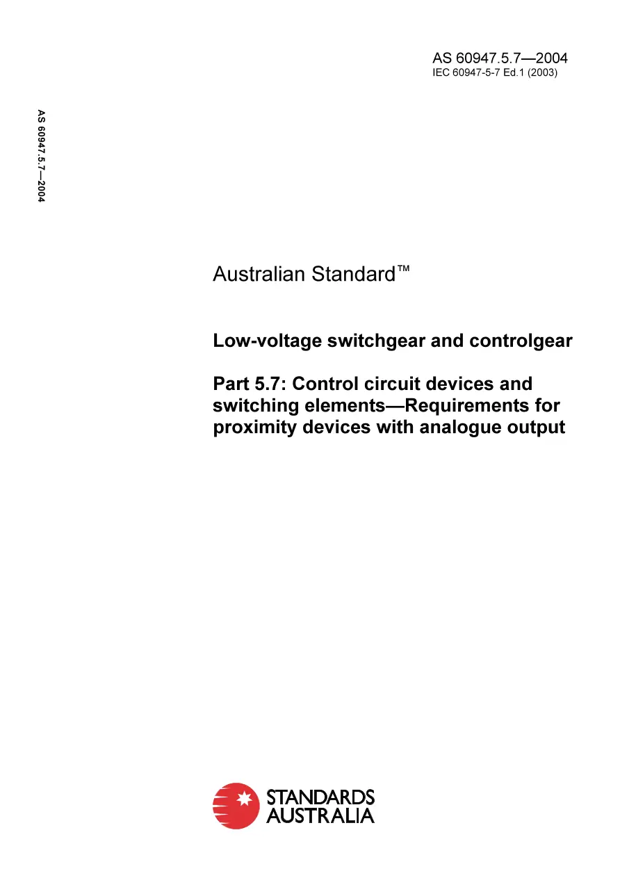 AS 60947.5.7-2004 AS 60947.5.7-2004 pdf
