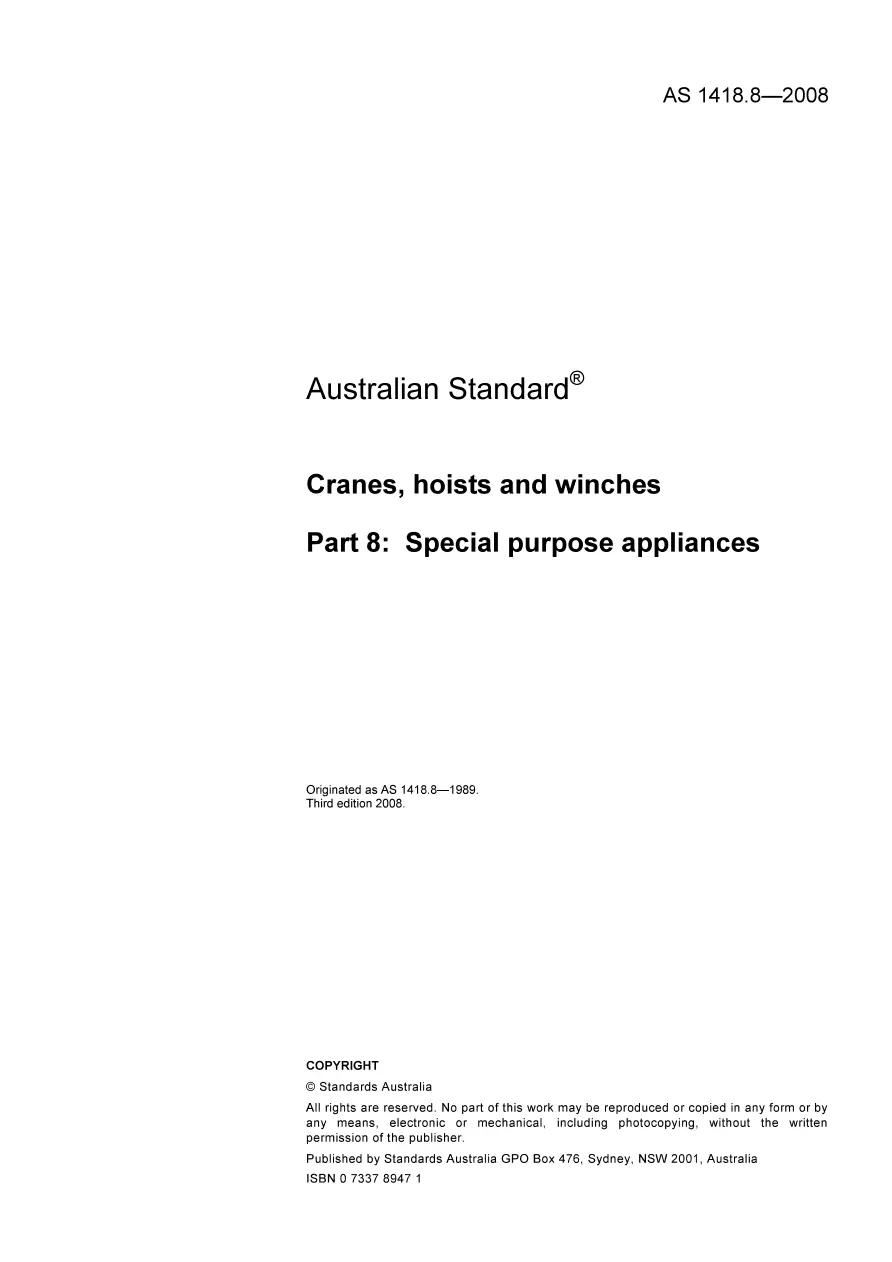 AS 1418.8-2008 AS 1418.8-2008 pdf