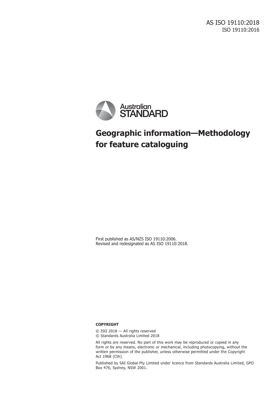AS ISO 19110:2018 AS ISO 19110:2018 pdf