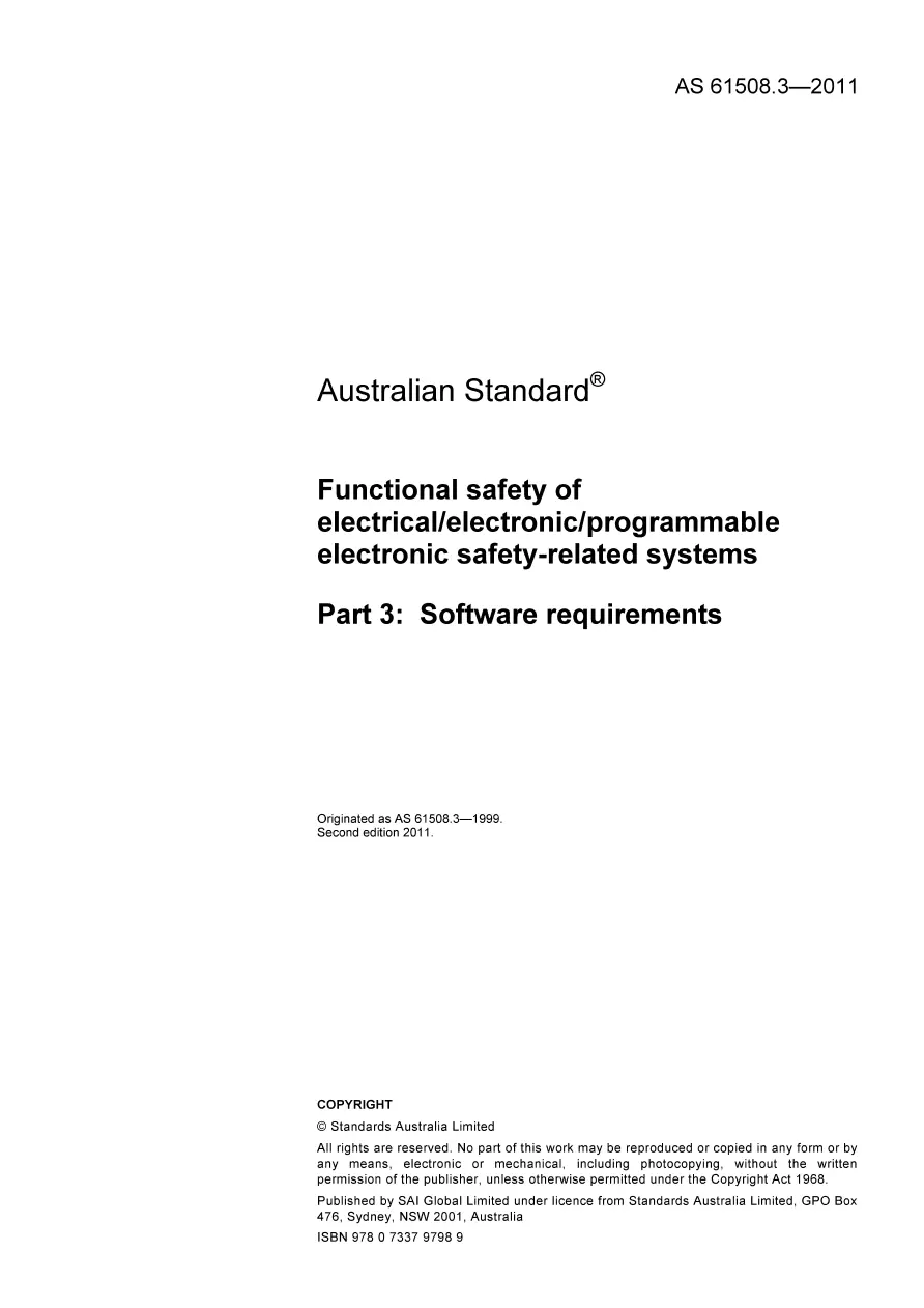AS 61508.3-2011 pdf