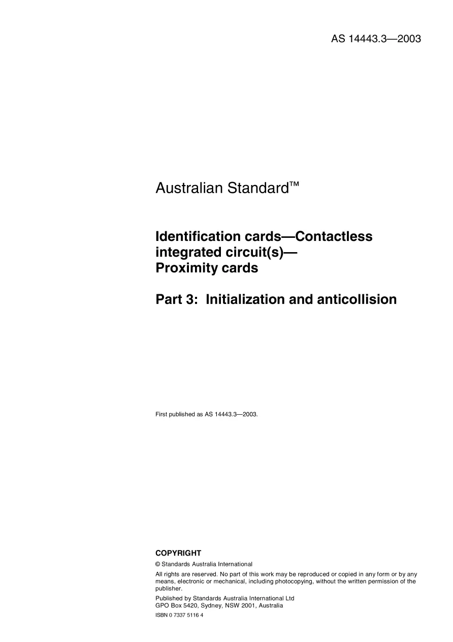 AS 14443.3-2003 AS 14443.3-2003 pdf