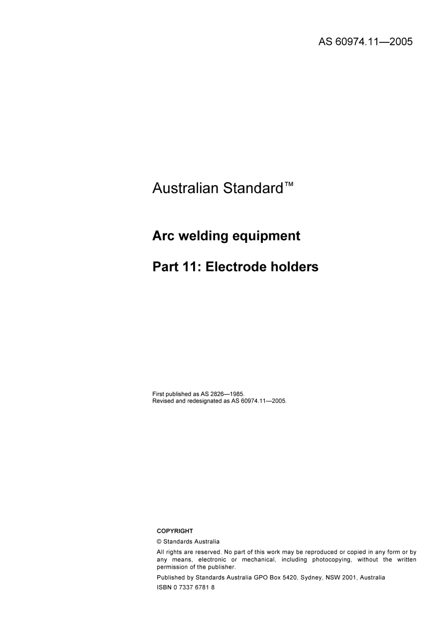 AS 60974.11-2005 pdf