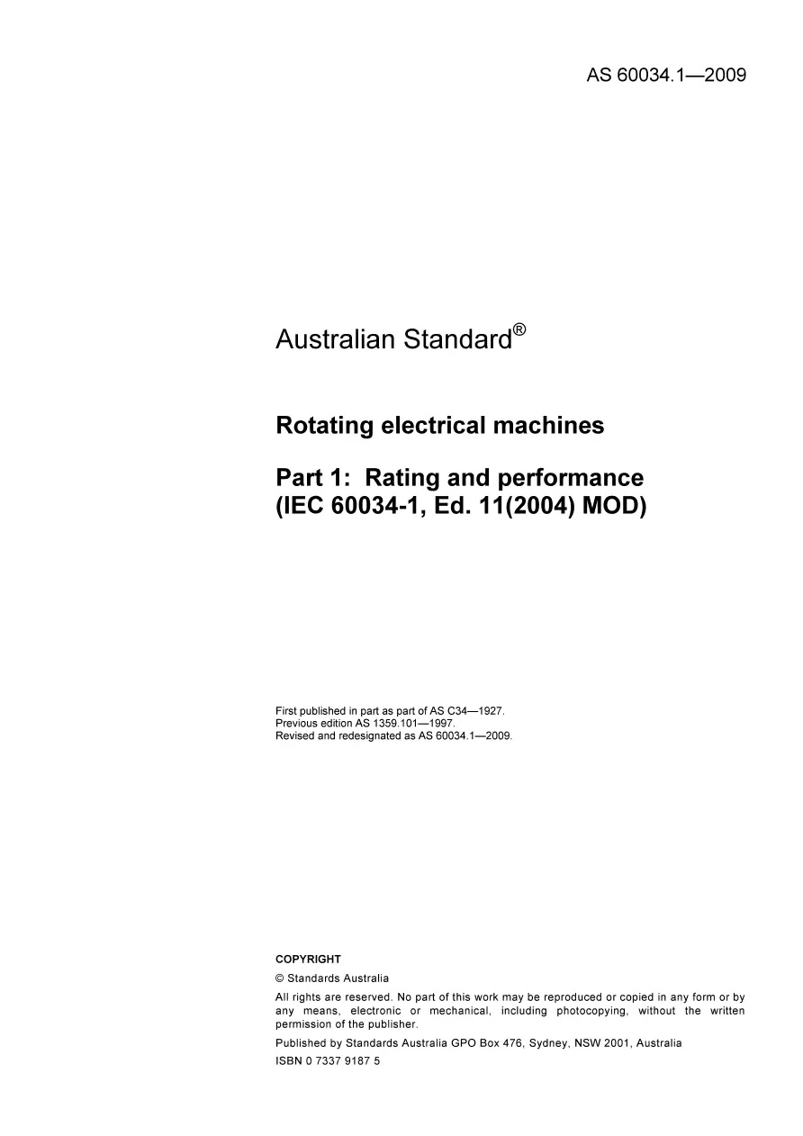 AS 60034.1-2009 pdf