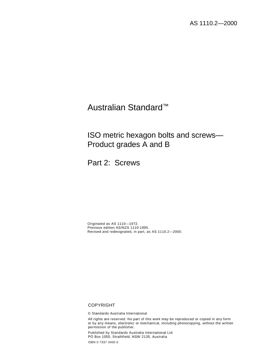 AS 1110.2-2000 AS 1110.2-2000 pdf