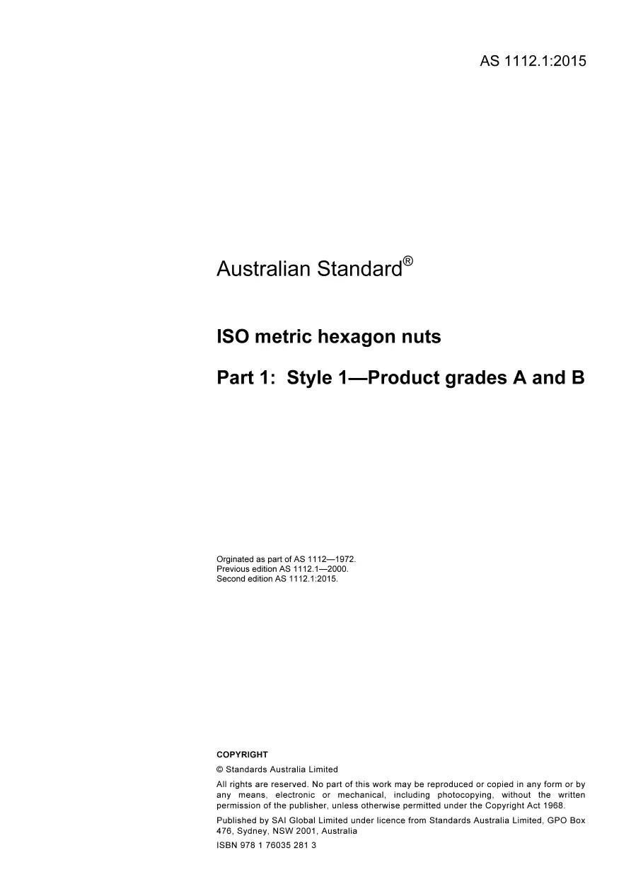 AS 1112.1:2015 AS 1112.1:2015 pdf