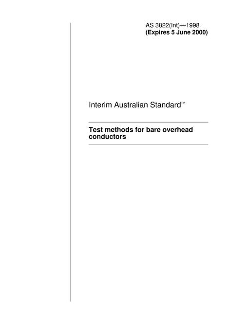 AS 3822(INT)-1998 pdf