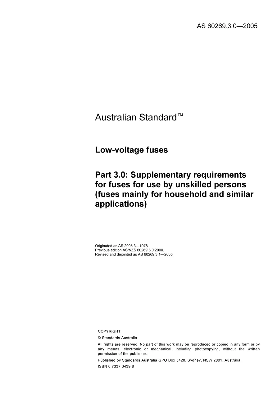 AS 60269.3.0-2005 AS 60269.3.0-2005 pdf