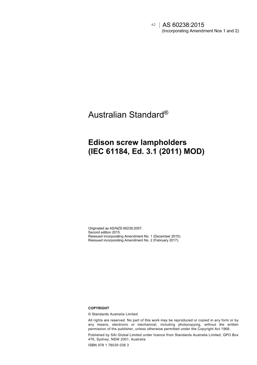 AS 60238:2015 AS 60238:2015 pdf
