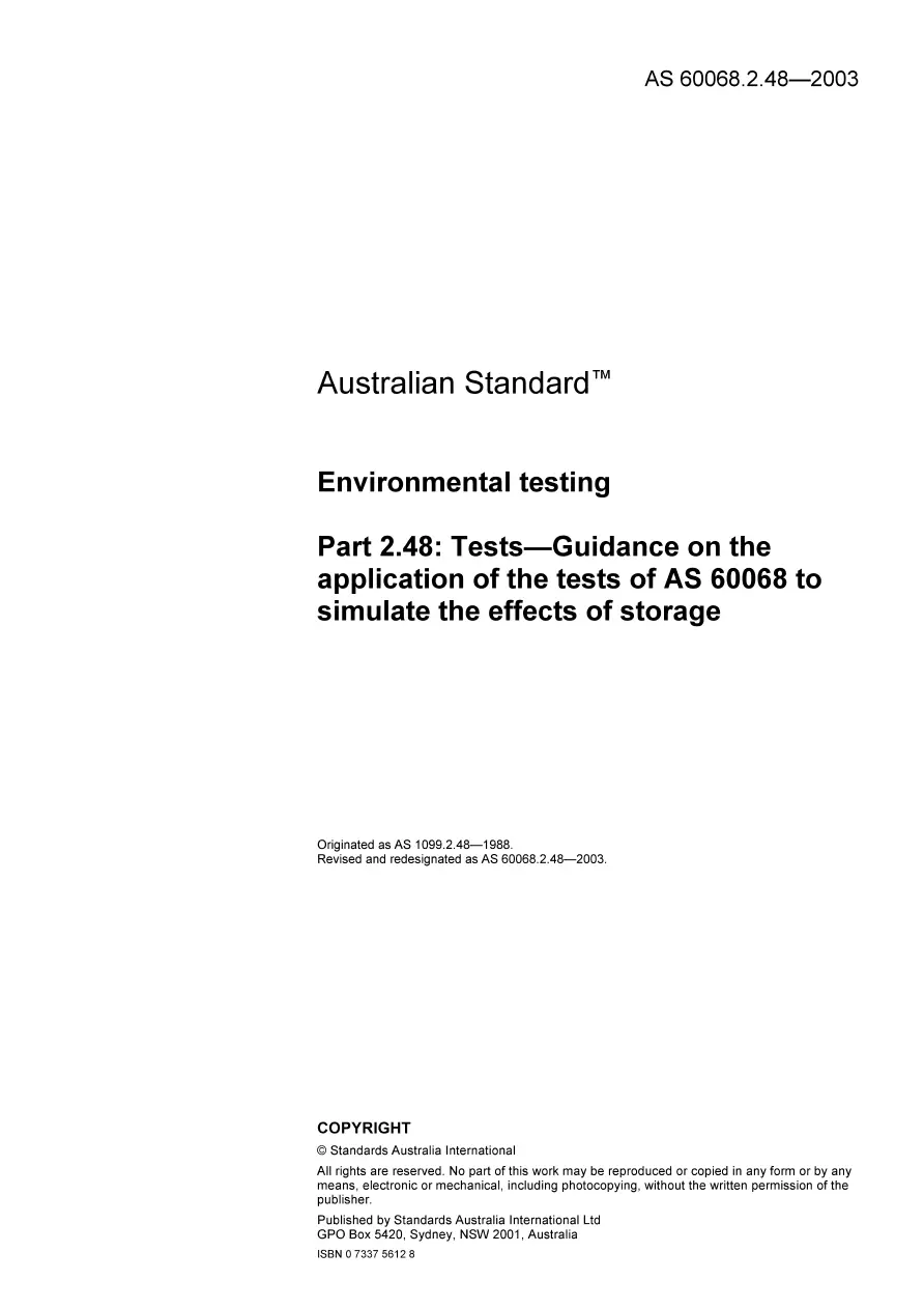 AS 60068.2.48-2003 pdf