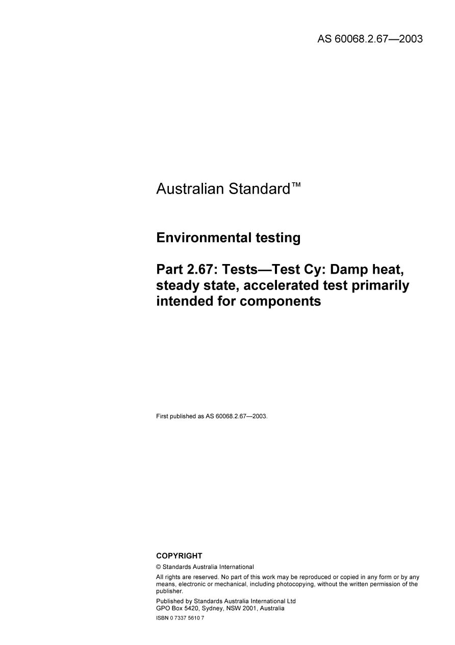 AS 60068.2.67-2003 pdf