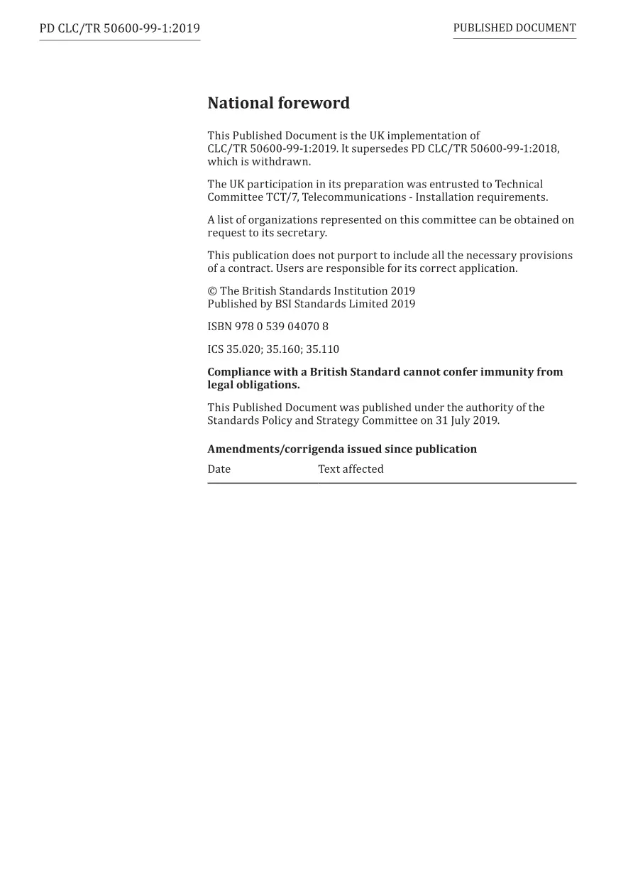 BS PD CLC/TR 50600-99-1:2019 pdf