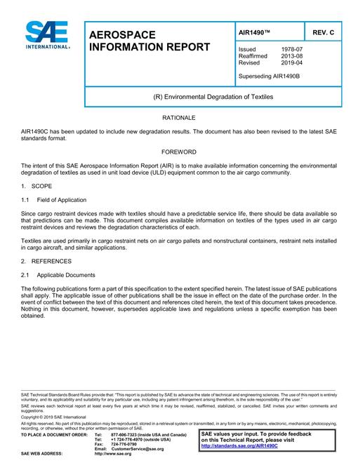 SAE AIR1490C SAE AIR1490C pdf