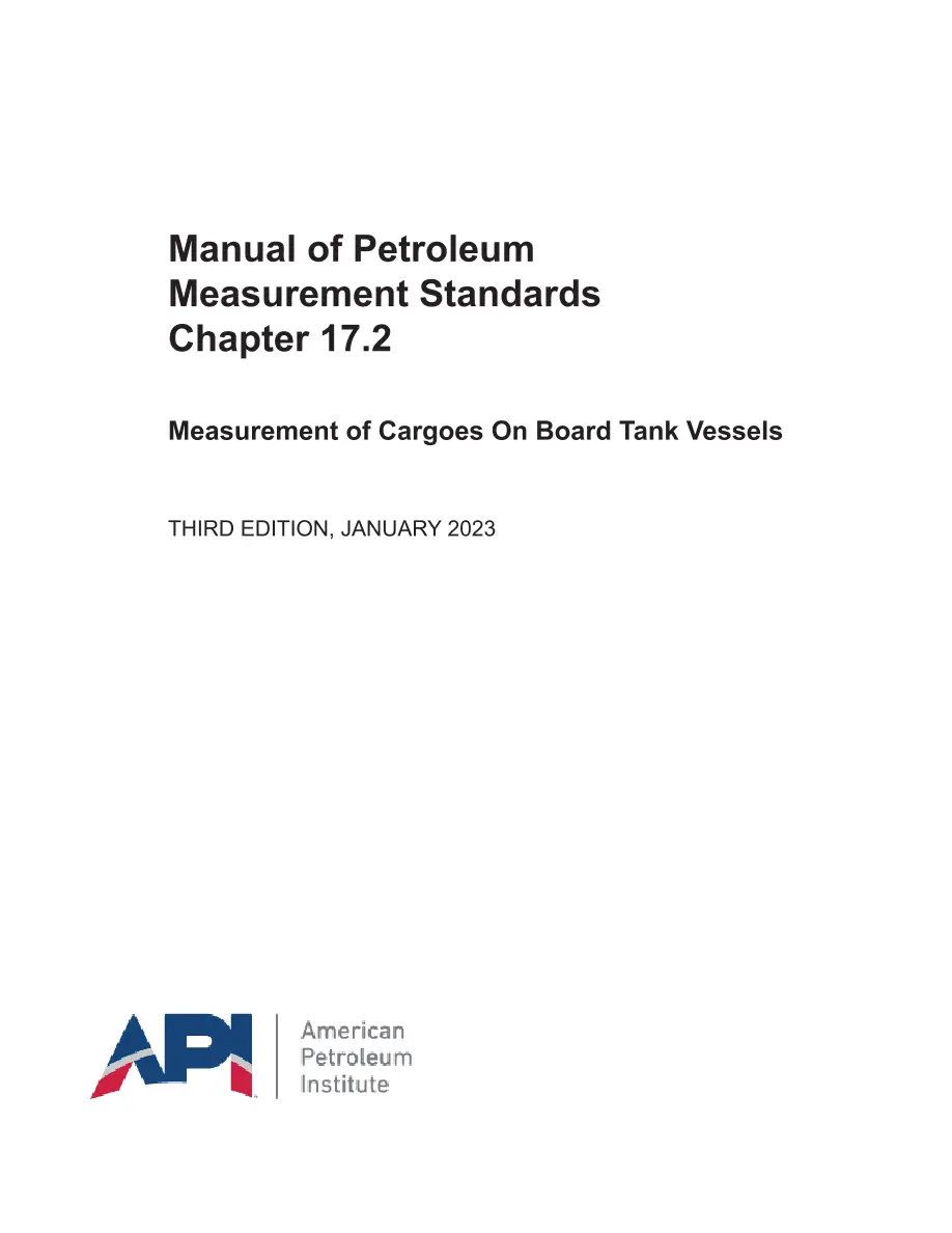 API MPMS Chapter 17.2 Third Edition 2023 API MPMS Chapter 17.2 Third Edition 2023 pdf