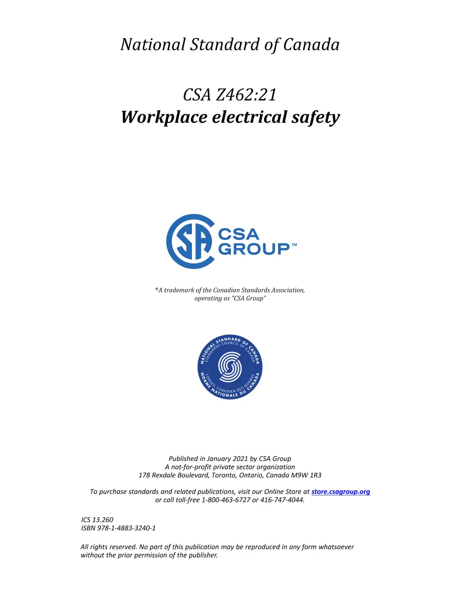 CSA Z462:21 CSA Z462:21 pdf
