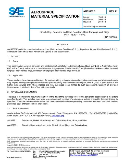 SAE AMS5665P SAE AMS5665P pdf