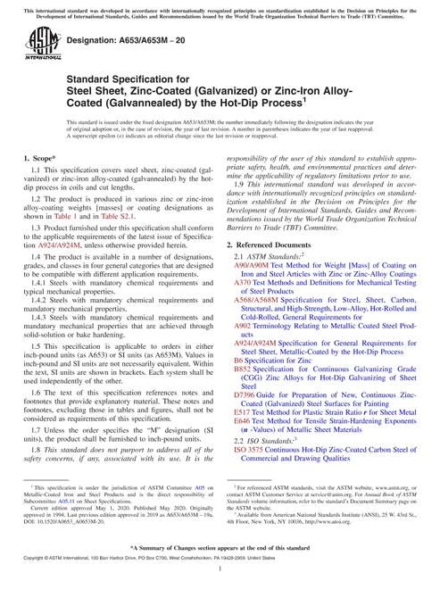 ASTM A653/A653M-20 ASTM A653/A653M-20 pdf