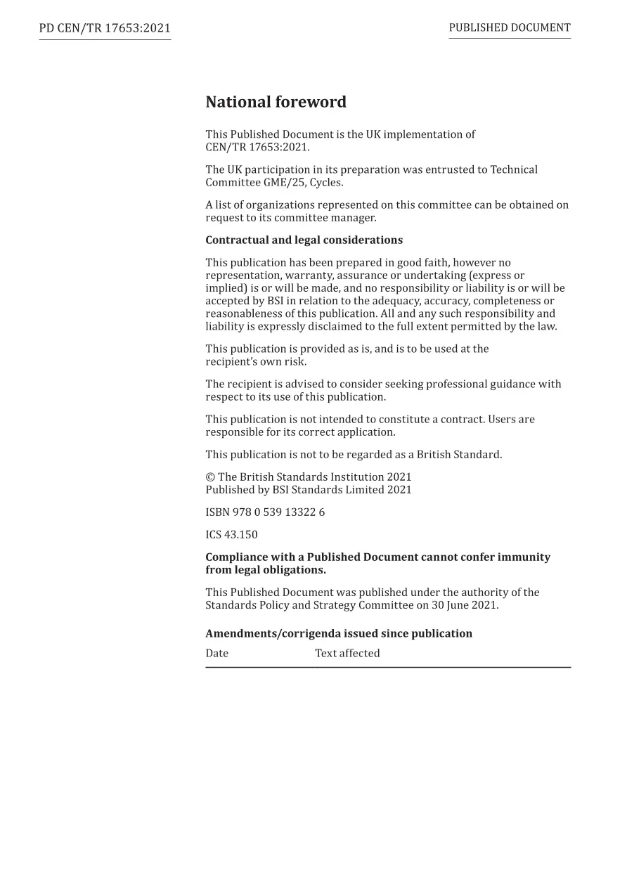 BS PD CEN/TR 17653:2021 pdf