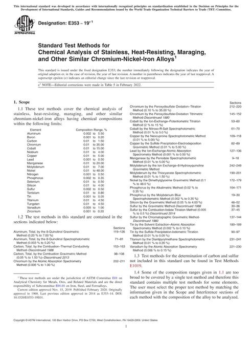 ASTM E353-19e1 pdf