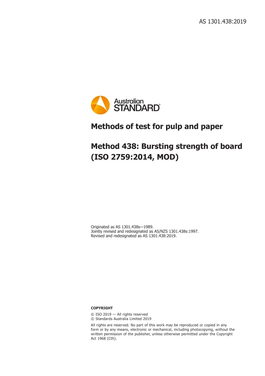 AS 1301.438:2019 AS 1301.438:2019 pdf