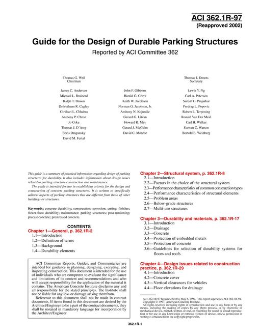 ACI 362.1R-97 (R2002) ACI 362.1R-97 (R2002) pdf