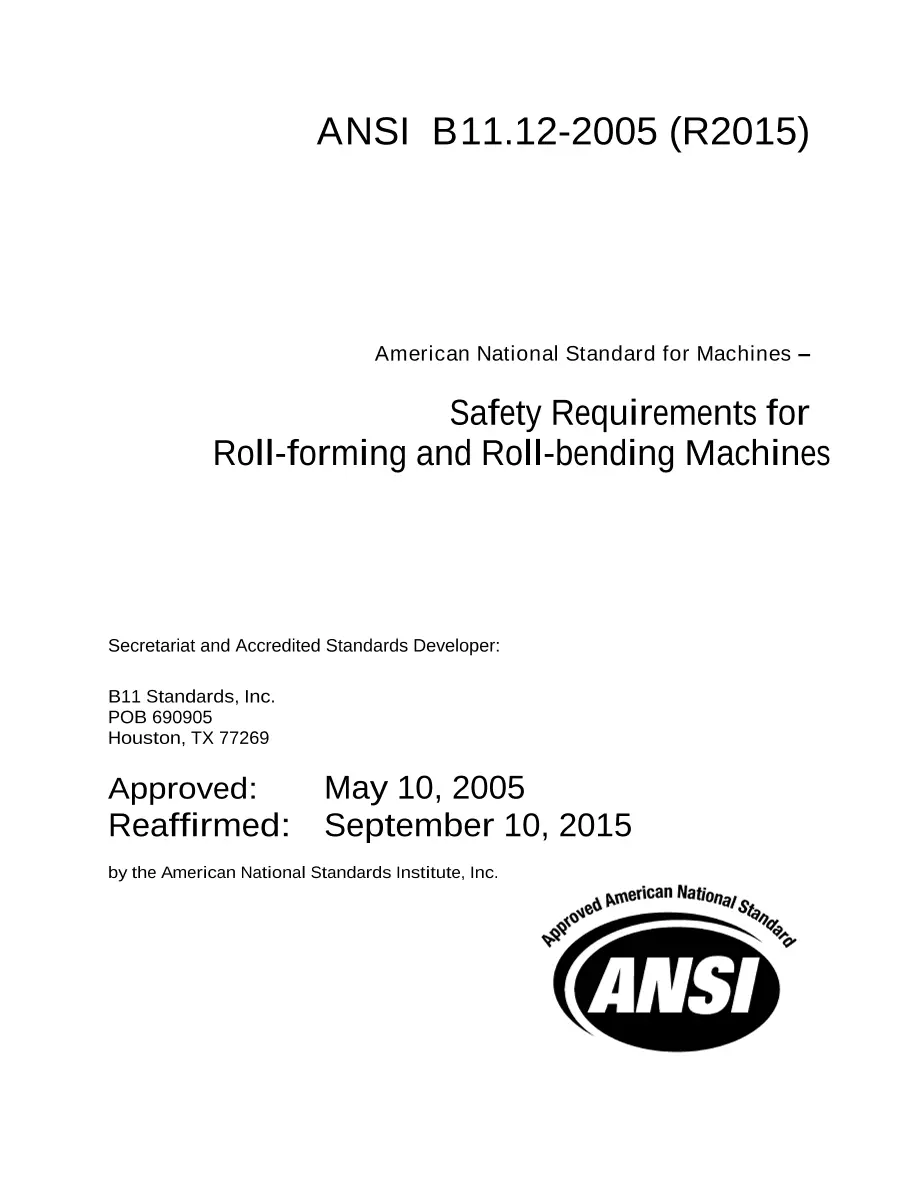 B11 B11.12-2005 (R2015) B11 B11.12-2005 (R2015) pdf
