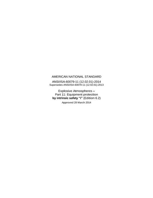 ISA 60079-11 ISA 60079-11 pdf