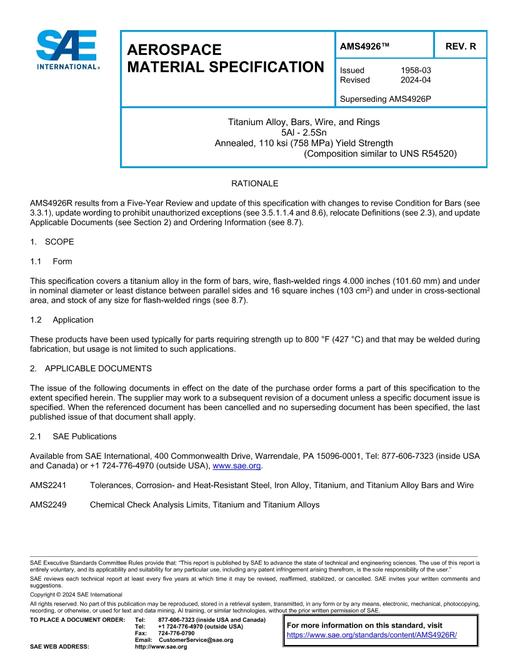 SAE AMS4926R SAE AMS4926R pdf