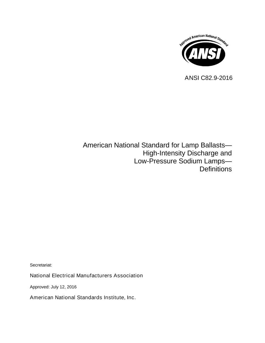 ANSI C82.9-2016 pdf