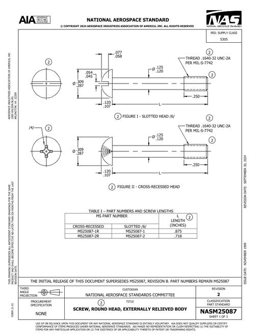 AIA NASM25087 pdf