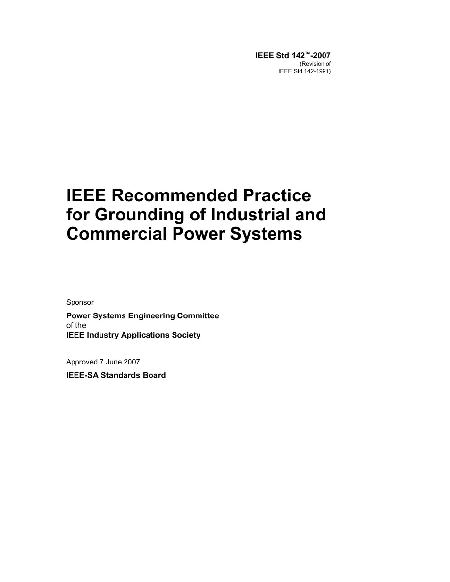 IEEE 142-2007 IEEE 142-2007 pdf