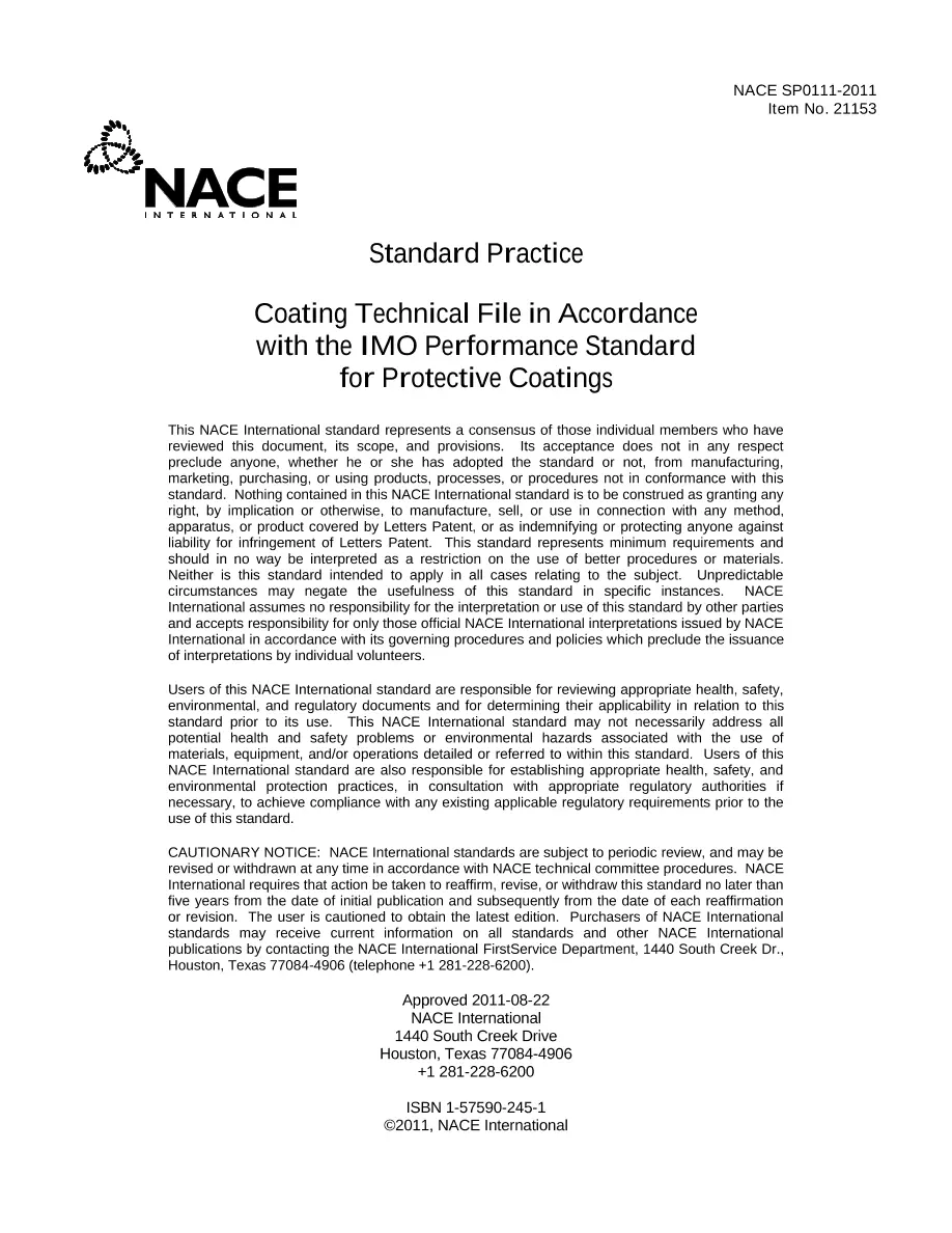 NACE SP0111-2011 NACE SP0111-2011 pdf