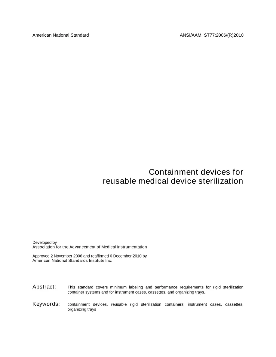 AAMI ST77:2006/(R)2010 AAMI ST77:2006/(R)2010 pdf