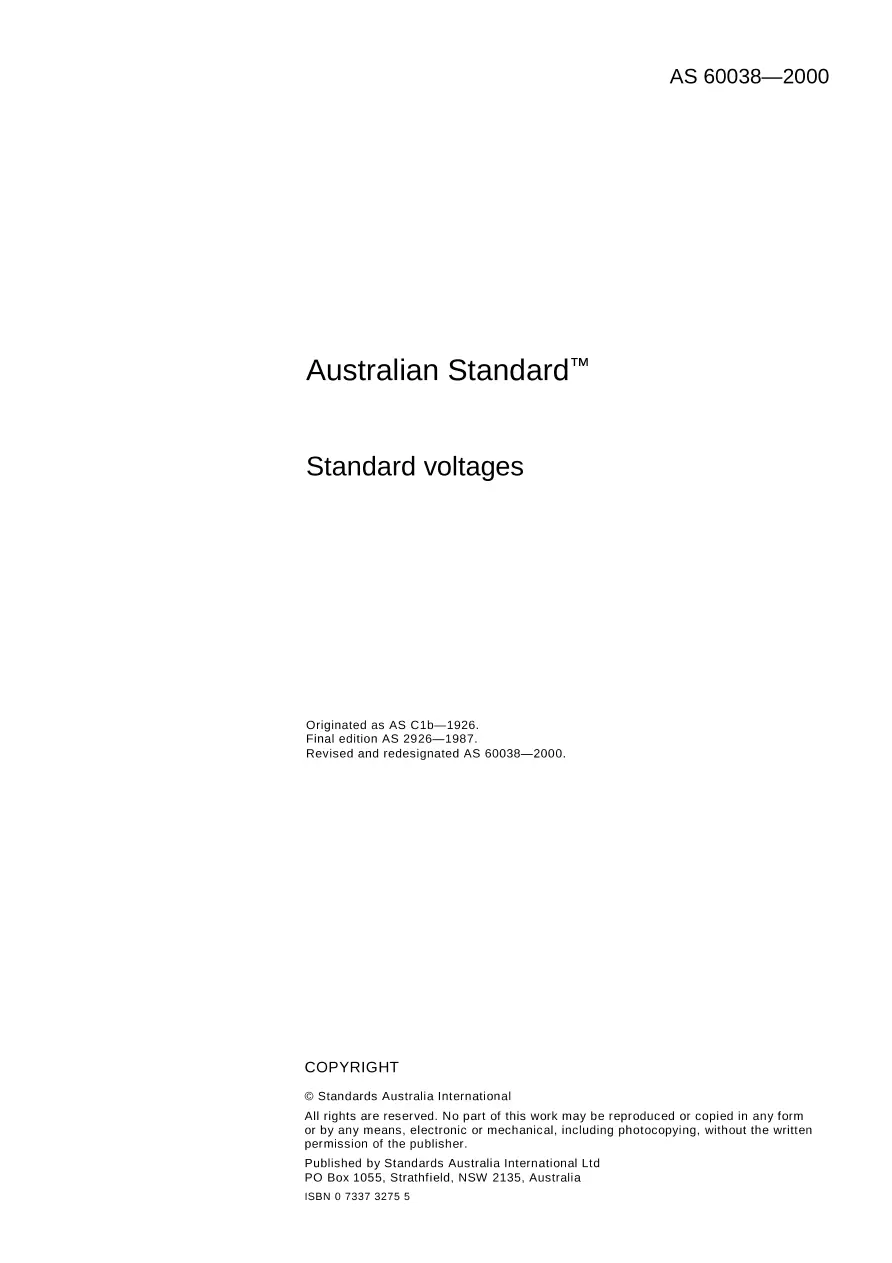 AS 60038-2000 pdf
