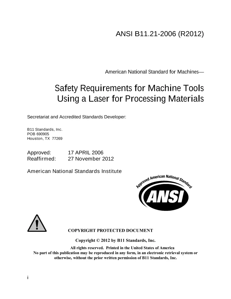 B11 B11.21-2006 (R2012) B11 B11.21-2006 (R2012) pdf