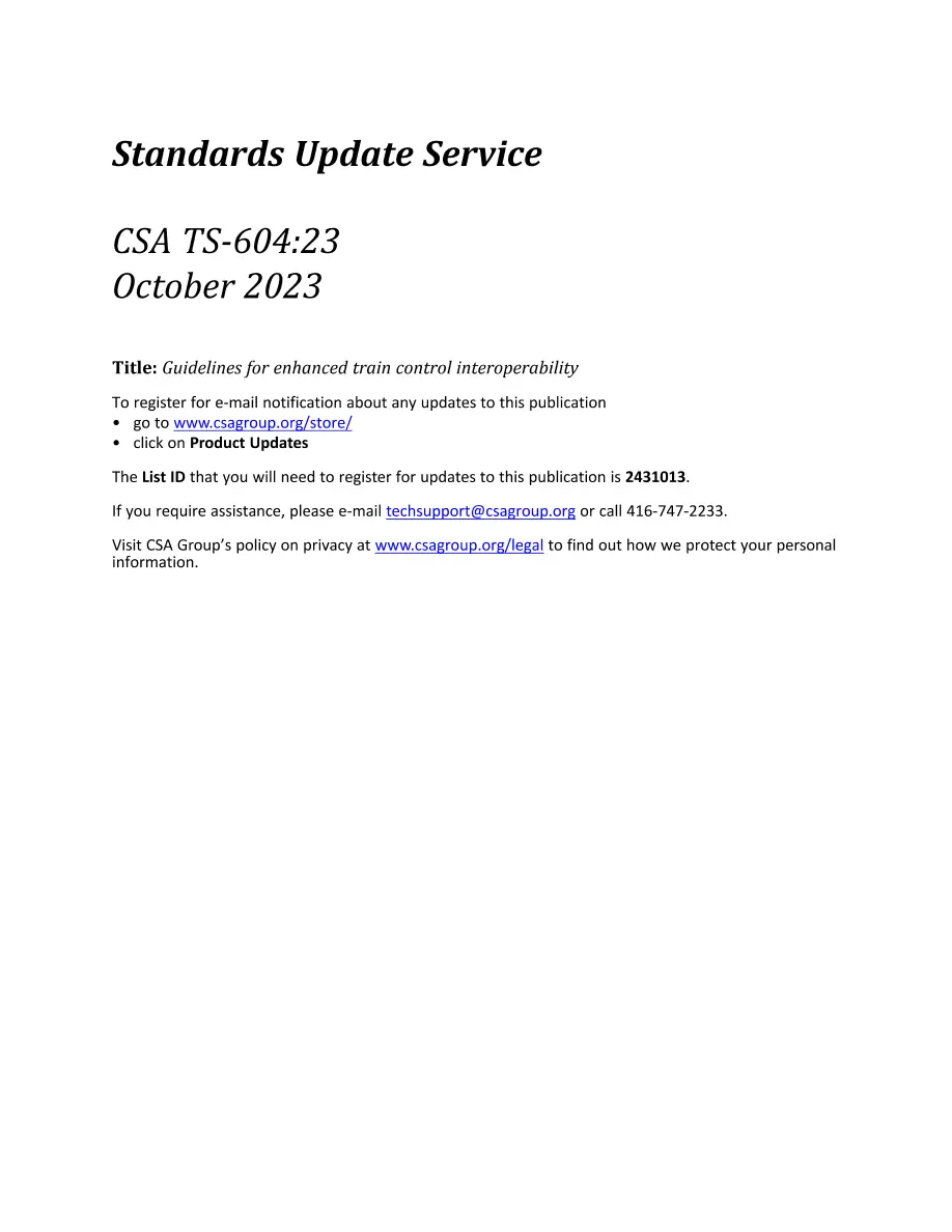 CSA TS-604:23 CSA TS-604:23 pdf