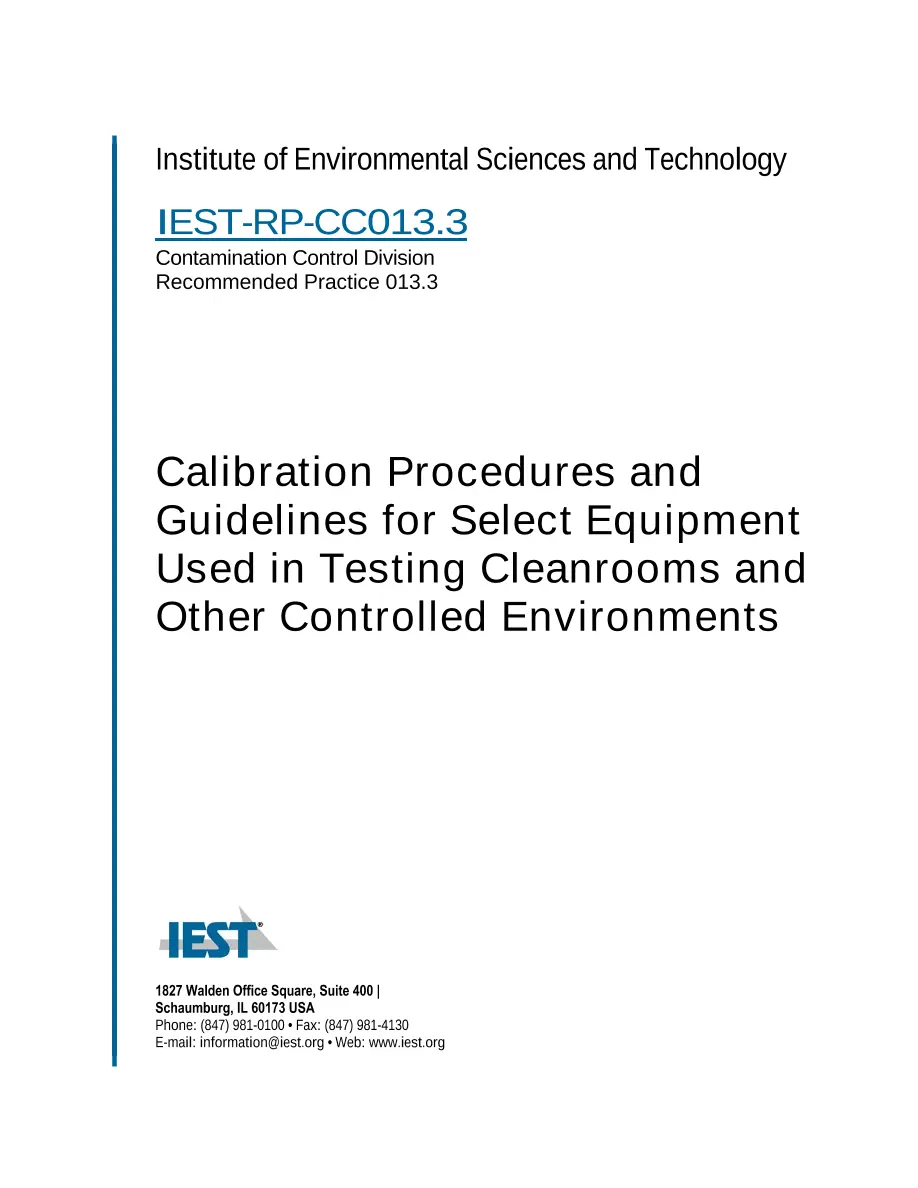 IEST RP-CC013.3 IEST RP-CC013.3 pdf